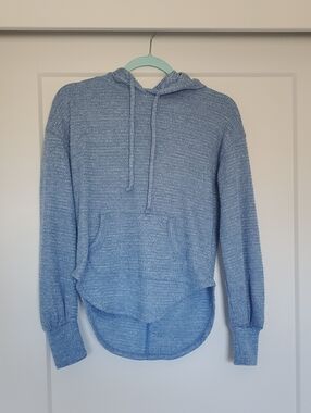Light Blue Knit Hoodie Sweater